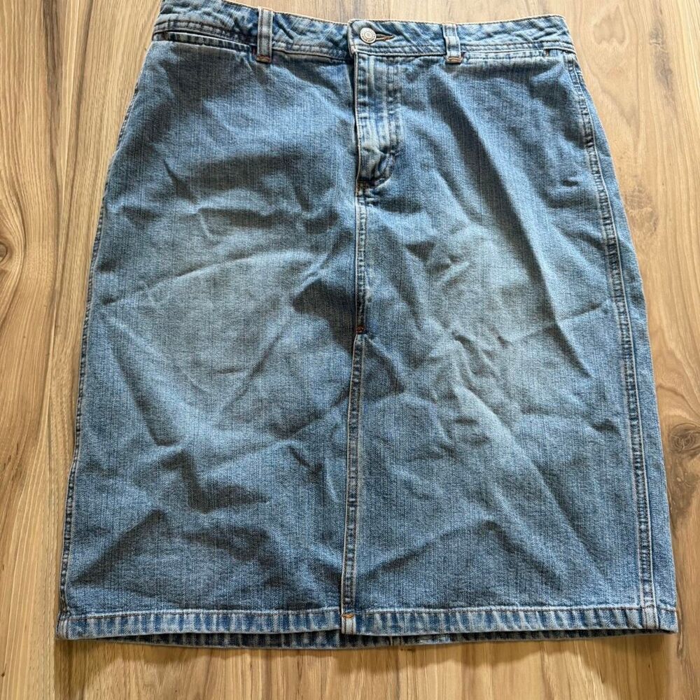 Vintage 00s Old Navy blue denim midi skirt Summer vibes y2k size 10